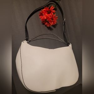 ZARA black/white handbag double chains long strap